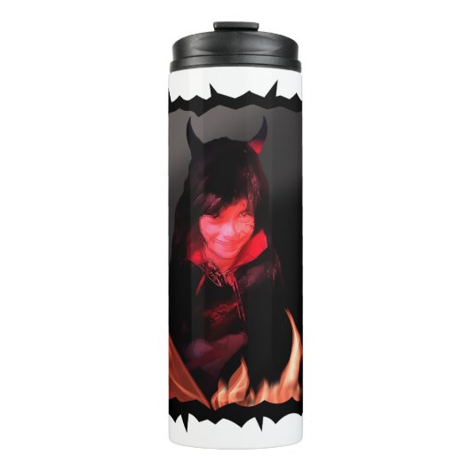 Mädchen mit einem devilischen Lächeln Thermosbecher (Vorderseite)