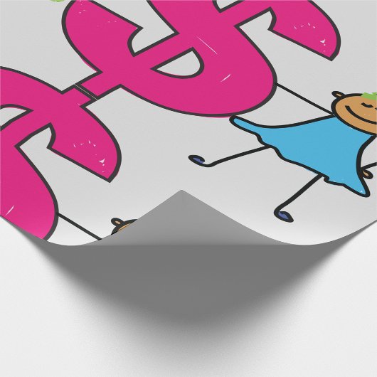 Mädchen mit einem Dollar-Zeichen Geschenkpapier