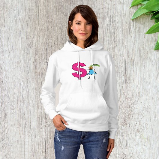 Mädchen mit einem Dollar-Zeichen Hoodie