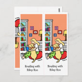 Mädchen mit einem Gelben Labrador Lesezeichen Roo Postkarte (Vorne/Hinten)