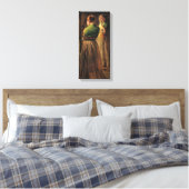 Mädchen mit einem grünen Schaf (von Joseph DeCamp) Leinwanddruck (Insitu (Schlafzimmer))