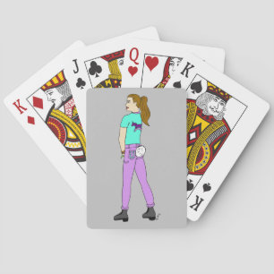 Mädchen mit einem Hasenschwanz Spielkarten