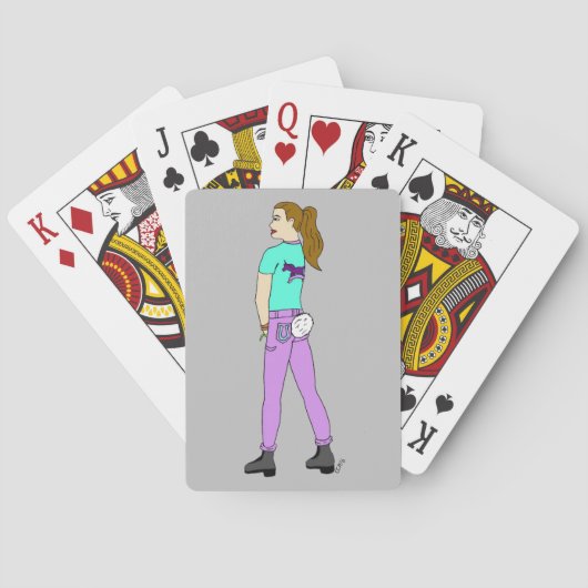 Mädchen mit einem Hasenschwanz Spielkarten (Rückseite)