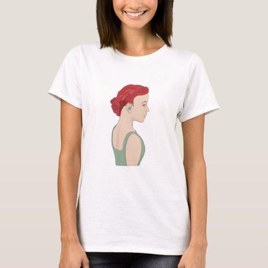 Mädchen mit einem Hörgerät T-Shirt (Vorderseite)
