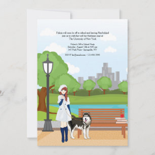 Mädchen Mit Einem Hund Einladung