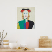 Mädchen mit einem Kamm im Haar Poster (Küche)