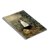 Mädchen mit einem Körbchen Gemüse im Garten Notizblock (Rechte Seite)