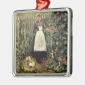 Mädchen mit einem Körbchen Gemüse im Garten Ornament Aus Metall (Links)