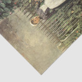 Mädchen mit einem Körbchen Gemüse im Garten Seidenpapier (Ausschnitt)