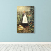 Mädchen mit einem Körbchen Gemüse (Olga Boznanska) Leinwanddruck (Insitu (Holzboden))