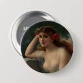 Mädchen mit einem Mohnblume Button (Vorne & Hinten)