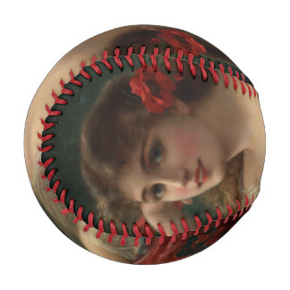 Mädchen mit einem Mohnblume von Emile Vernon Baseball