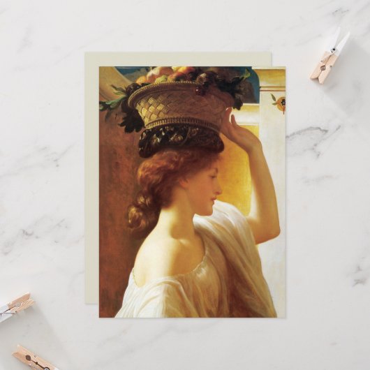 Mädchen mit einem Obstkorb (von Frederic Leighton) Karte (Vorderseite/Rückseite Beispiel)