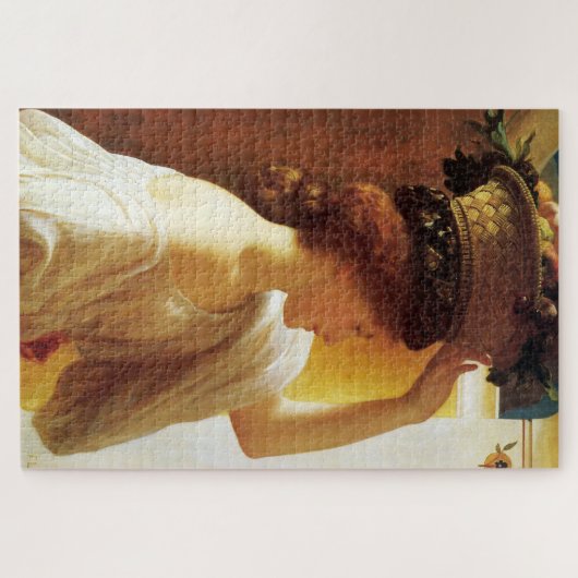Mädchen mit einem Obstkorb (von Frederic Leighton) Puzzle (Horizontal)