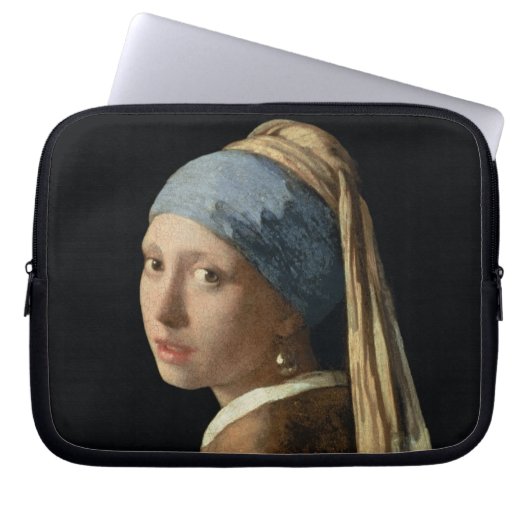 Mädchen mit einem Perlen-Ohrring, c.1665-6 (Öl auf Laptopschutzhülle (Vorderseite)