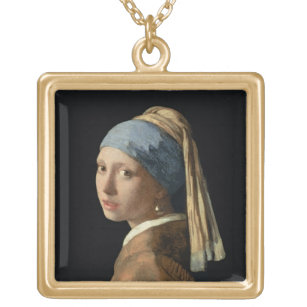 Mädchen mit einem Perlen-Ohrring, c.1665-6 (Öl auf Vergoldete Kette