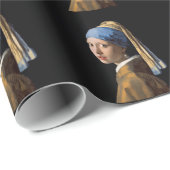 Mädchen mit einem Perlen-Ohrring Geschenkpapier (Rolleneckpunkt)