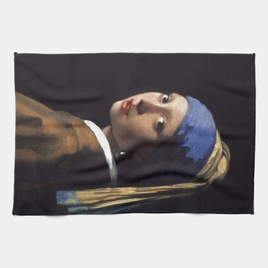 Mädchen mit einem Perlen-Ohrring Geschirrtuch (Horizontal)