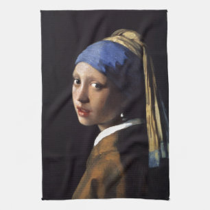 Mädchen mit einem Perlen-Ohrring Geschirrtuch