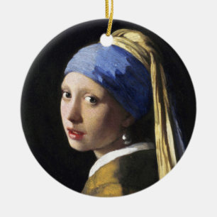 Mädchen mit einem Perlen-Ohrring, Jan. Vermeer Keramikornament