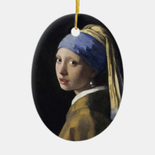 Mädchen mit einem Perlen-Ohrring Keramikornament