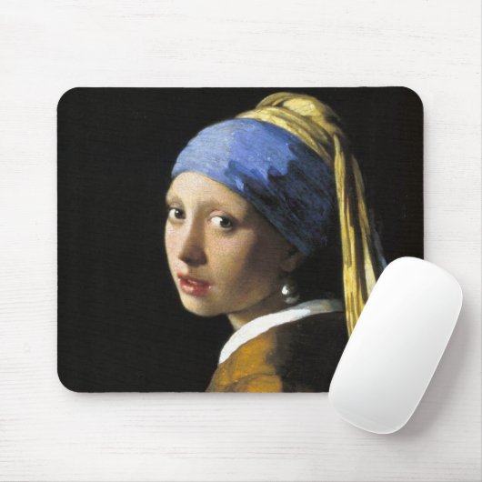 Mädchen mit einem Perlen-Ohrring Mousepad (Mit Mouse)