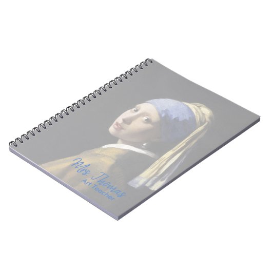 Mädchen mit einem Perlen-Ohrring-Notizbuch Notizblock (Linke Seite)