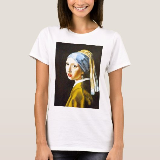 Mädchen mit einem Perlenohrring T-Shirt (Vorderseite)