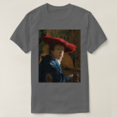 Mädchen mit einem Red Hat 1665 Johannes Vermeer T-Shirt (Design vorne)