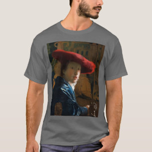 Mädchen mit einem Red Hat 1665 Johannes Vermeer T-Shirt