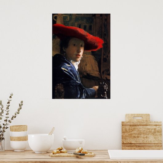 Mädchen mit einem Red Hat Poster (Küche)
