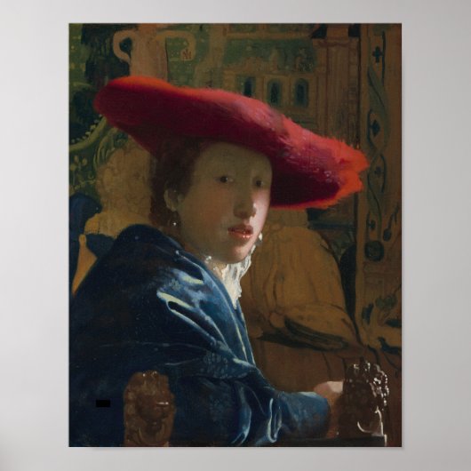 Mädchen mit einem Red Hat — Vermeer Poster (Vorne)