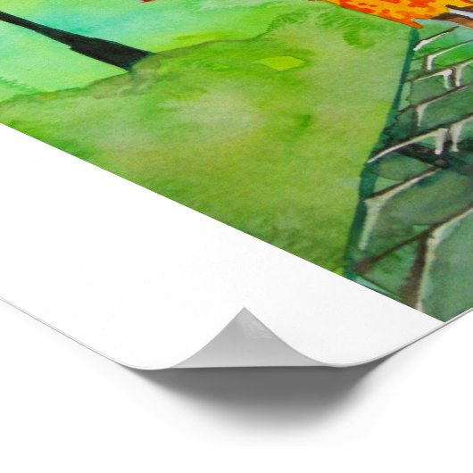 MÄDCHEN MIT EINEM ROTEN UMBRELLA POSTER (Ecke)