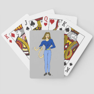 Mädchen mit einem Schwanz Spielkarten