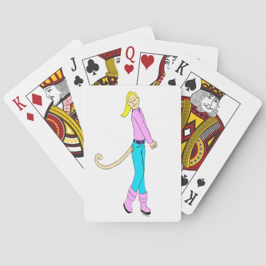 Mädchen mit einem Schwanz Spielkarten (Rückseite)