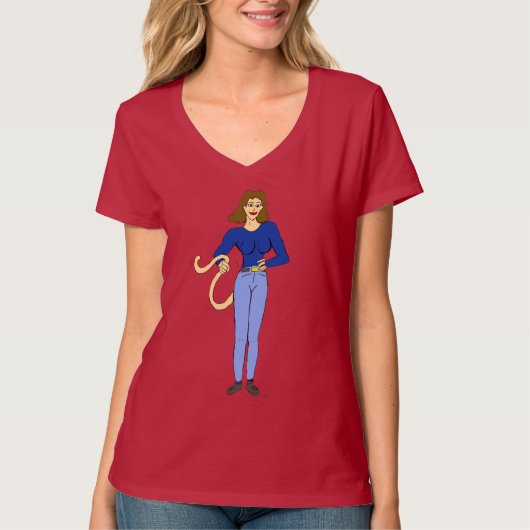 Mädchen mit einem Schwanz T-Shirt (Vorderseite)