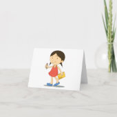 Mädchen mit einem Skizzenbuch Dankeskarte (Vorderseite)