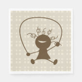 Mädchen mit einem Sprungzettel Napkins Serviette (Vorderseite)