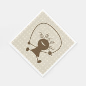 Mädchen mit einem Sprungzettel Napkins Serviette (Ecke)