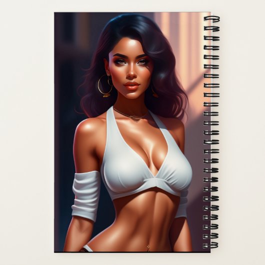 Mädchen mit einem verführerischen Look Notebook Notizblock (Rückseite)