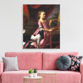 Mädchen mit einem Vogel und einem Hund (John Singl Leinwanddruck (Insitu (Wohnzimmer))
