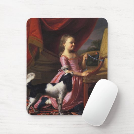 Mädchen mit einem Vogel und einem Hund (John Singl Mousepad (Mit Mouse)