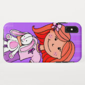 Mädchen mit einem weichen Kaninchen und rotem Haar Case-Mate iPhone Hülle (Rückseite (Horizontal))