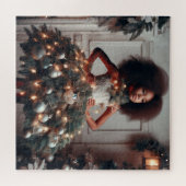 Mädchen mit einem Weihnachtsbaumkleid Puzzle (Horizontal)