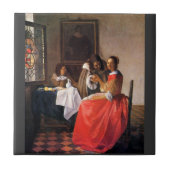 Mädchen mit einem Weinglas durch Johannes Vermeer Fliese (Vorderseite)