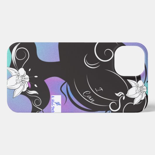 Mädchen mit einer Blume "I Can" iPhone Hülle (Rückseite (Horizontal))