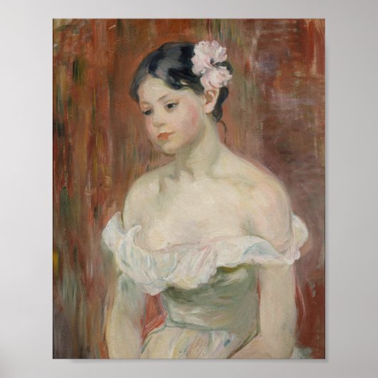Mädchen mit einer Blume im Haar | Berthe Morisot Poster (Vorne)