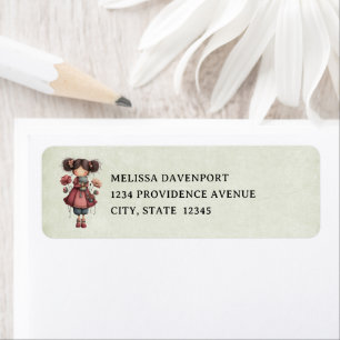 Mädchen mit einer Froschpuppe Niedlich Whimsical