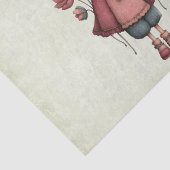 Mädchen mit einer Froschpuppe Niedlich Whimsical Seidenpapier (Ausschnitt)