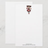 Mädchen mit einer Froschpuppe Süß und verspieltt Briefpapier (Vorne/Hinten)